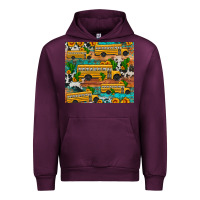Mauve Wine school bus cactus sunflower Urban Hoodie - Artiststas