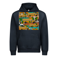 Navy school bus cactus sunflower Urban Hoodie - Artiststas