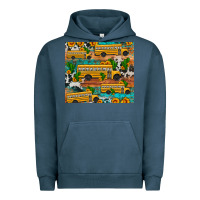 Pigment Midnight Navy school bus cactus sunflower Urban Hoodie - Artiststas