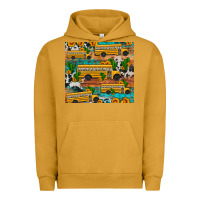 Pigment Peanut Butter school bus cactus sunflower Urban Hoodie - Artiststas