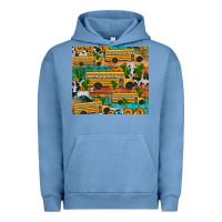 Pigment Pebble Blue school bus cactus sunflower Urban Hoodie - Artiststas
