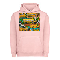 Pigment Salmon school bus cactus sunflower Urban Hoodie - Artiststas