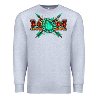 Heather Grey aztec mom Premium Sweatshirt - Zillion Design Studio
