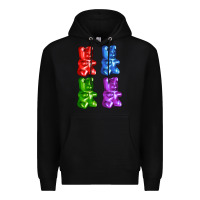 Black jellybear Premium Hoodie - AdoDesignShop