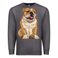Charcoal Heather english bulldog Premium Sweatshirt - RanaPortraitStore