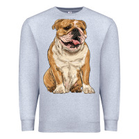 Heather Grey english bulldog Premium Sweatshirt - RanaPortraitStore