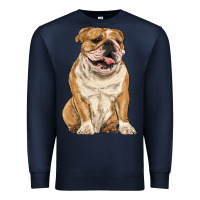 Navy english bulldog Premium Sweatshirt - RanaPortraitStore