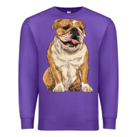 Purple english bulldog Premium Sweatshirt - RanaPortraitStore
