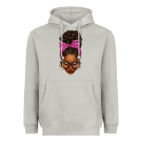 Moon Dust afro messy bun pink leopard bow Heavyweight Hoodie - texasbilliewilder