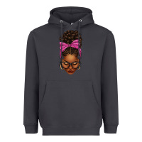 Smoke afro messy bun pink leopard bow Heavyweight Hoodie - texasbilliewilder