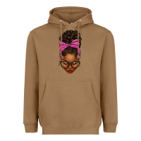 Toasted Coconut afro messy bun pink leopard bow Heavyweight Hoodie - texasbilliewilder