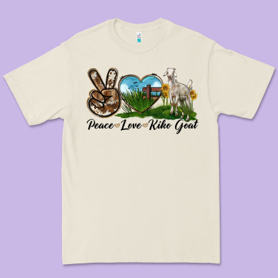 Peace Love Kiko Goat Premium Tee Designed By Lillyallendesigns