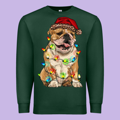 Christmas Bulldog Premium Sweatshirt Designed By Ranaportraitstore
