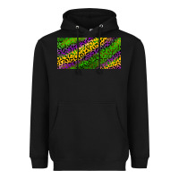 Black Mardi Gras Leopard Heavyweight Hoodie - RanaPortraitStore
