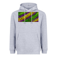 Heather Grey Mardi Gras Leopard Heavyweight Hoodie - RanaPortraitStore