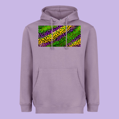 Heavyweight Hoodie Mardi Gras Leopard
