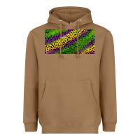Toasted Coconut Mardi Gras Leopard Heavyweight Hoodie - RanaPortraitStore