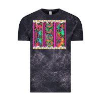 Cloud Black tie dye hearts and butterfly with flowers Vintage Tee - Artiststas