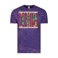 Cloud Purple tie dye hearts and butterfly with flowers Vintage Tee - Artiststas