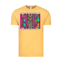 Vintage Mustard tie dye hearts and butterfly with flowers Vintage Tee - Artiststas