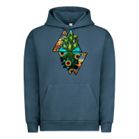 Pigment Midnight Navy cactus1 Urban Hoodie - JahusDesignShop
