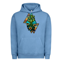 Pigment Pebble Blue cactus1 Urban Hoodie - JahusDesignShop