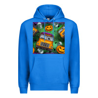 True Royal halloween bus and pumpkin seamless pattern Premium Hoodie - BundleAndBundleShop