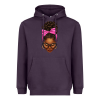 Plum afro messy bun pink bow Heavyweight Hoodie - texasbilliewilder