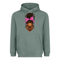 Sage afro messy bun pink bow Heavyweight Hoodie - texasbilliewilder