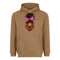 Toasted Coconut afro messy bun pink bow Heavyweight Hoodie - texasbilliewilder