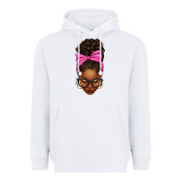 White afro messy bun pink bow Heavyweight Hoodie - texasbilliewilder