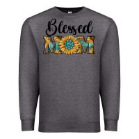 Charcoal Heather blessed mom Premium Sweatshirt - RanaPortraitStore