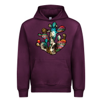 Mauve Wine serape cactus Urban Hoodie - JahusDesignShop