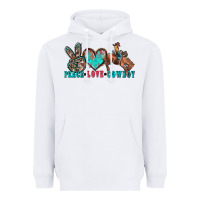 White peace love cowboy Heavyweight Hoodie - Zillion Design Studio