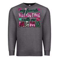 Charcoal Heather my favorite valentine calls me mama Premium Sweatshirt - Zillion Design Studio