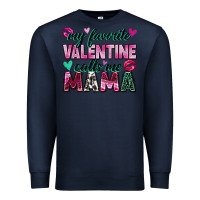 Navy my favorite valentine calls me mama Premium Sweatshirt - Zillion Design Studio
