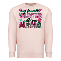 Pale Pink my favorite valentine calls me mama Premium Sweatshirt - Zillion Design Studio