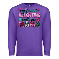 Purple my favorite valentine calls me mama Premium Sweatshirt - Zillion Design Studio