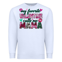 White my favorite valentine calls me mama Premium Sweatshirt - Zillion Design Studio