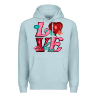 Blue Mist love with balloons Premium Hoodie - AdoDesignShop