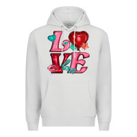 Dove Grey love with balloons Premium Hoodie - AdoDesignShop