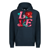 Navy love with balloons Premium Hoodie - AdoDesignShop