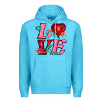 Ocean Blue love with balloons Premium Hoodie - AdoDesignShop