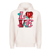 Pale Pink love with balloons Premium Hoodie - AdoDesignShop