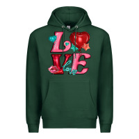 Sports Green love with balloons Premium Hoodie - AdoDesignShop