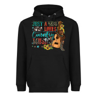Black just a girl who loves country music Heavyweight Hoodie - Zillion Design Studio