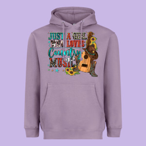 Just A Girl Who Loves Country Music Heavyweight Hoodie Designed By Zillion Design Studio