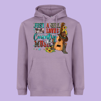 Just A Girl Who Loves Country Music Heavyweight Hoodie Designed By Zillion Design Studio