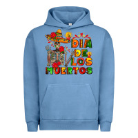 Pigment Pebble Blue dia de los muertos Urban Hoodie - AdoDesignShop