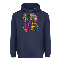 Navy Mardi Gras Love With King Cake Heavyweight Hoodie - RanaPortraitStore